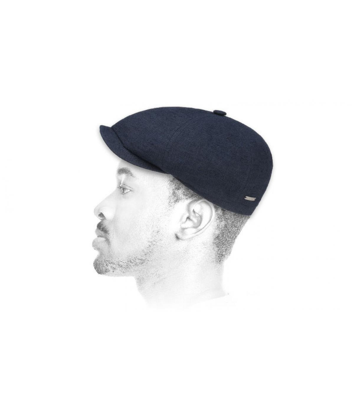 Brooklyn cap linen silk navy Brooklyn cap linen silk navy